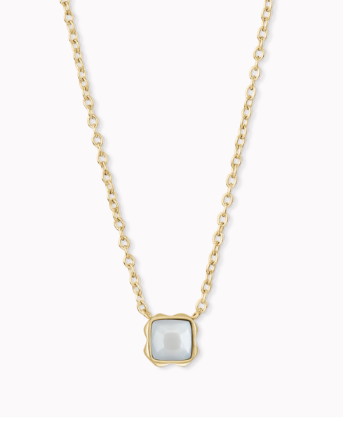 Coeur de Lion Gold Necklace White Quartz - April